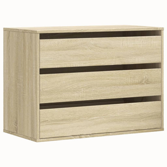 vidaXL Corner Chest of Drawers Sonoma Oak 80x41x58 cm Engineered Wood 2