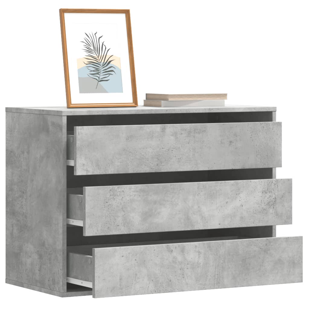 vidaXL Corner Chest of Drawers Concrete Grey 80x41x58 cm Engineered Wood 1