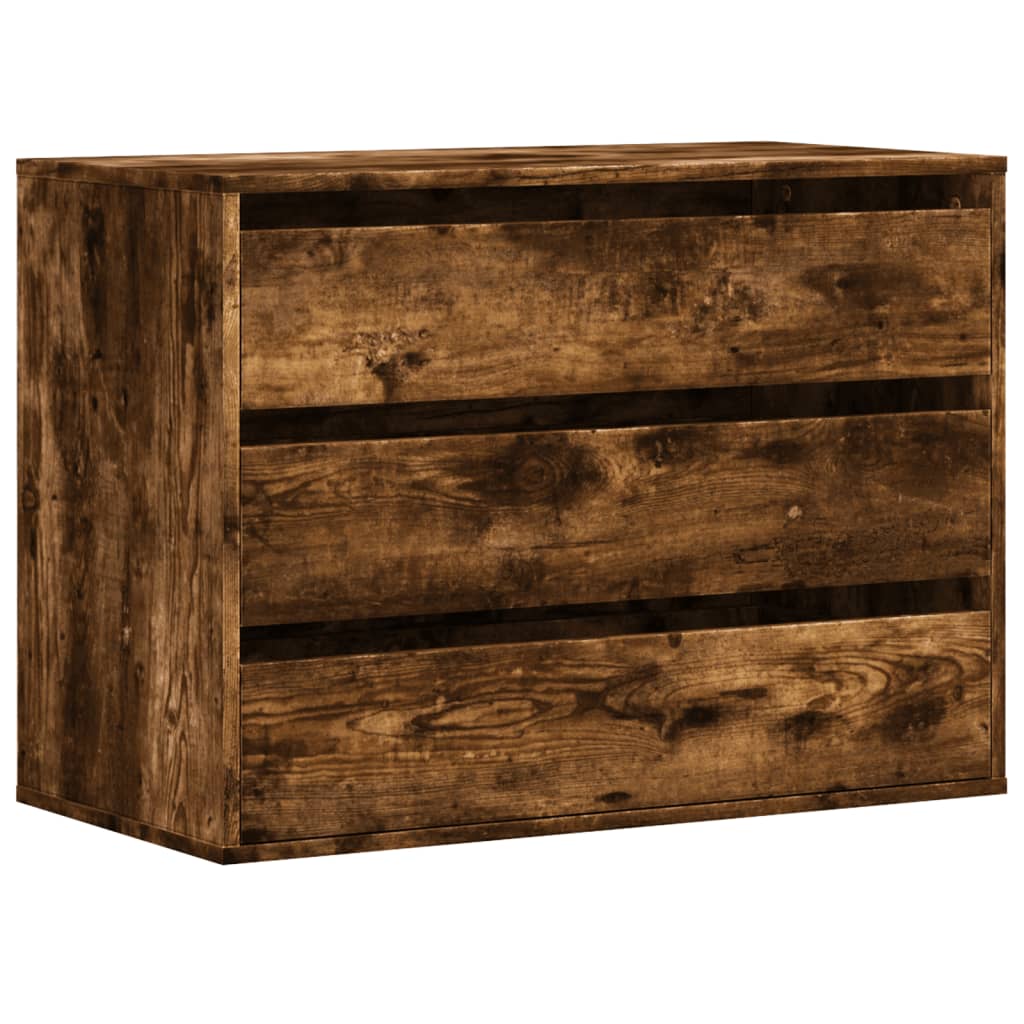 vidaXL Corner Chest of Drawers Smoked Oak 80x41x58 cm Engineered Wood 2