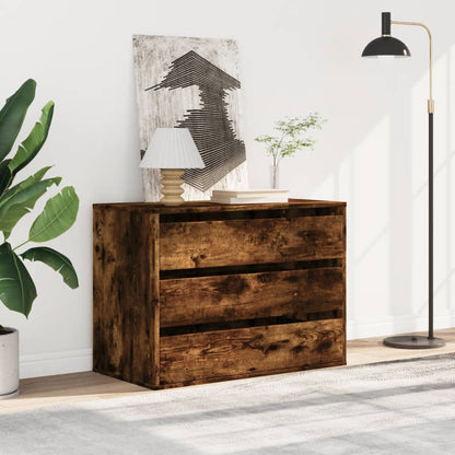 vidaXL Corner Chest of Drawers Smoked Oak 80x41x58 cm Engineered Wood 3