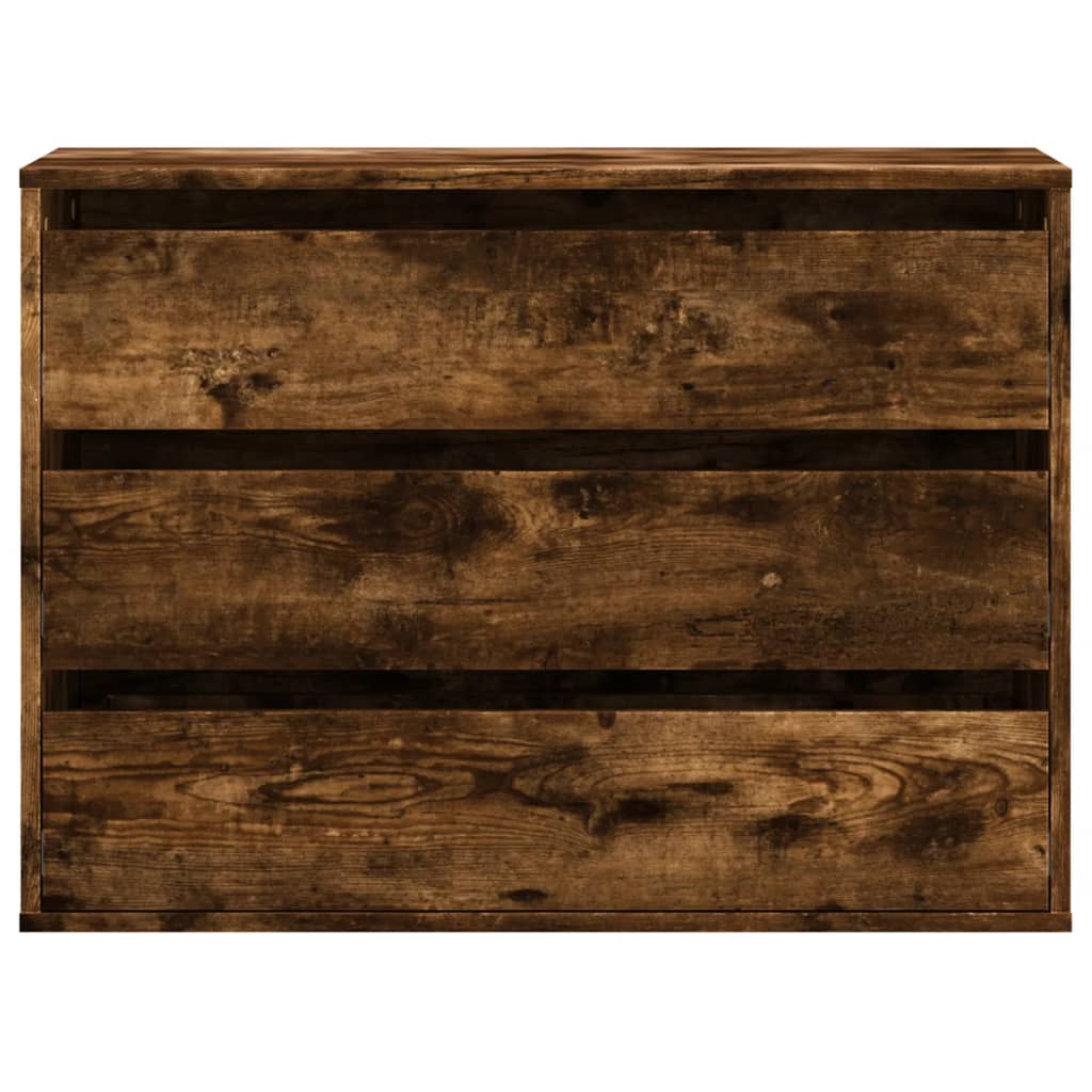 vidaXL Corner Chest of Drawers Smoked Oak 80x41x58 cm Engineered Wood 4