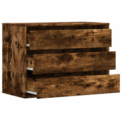 vidaXL Corner Chest of Drawers Smoked Oak 80x41x58 cm Engineered Wood 5