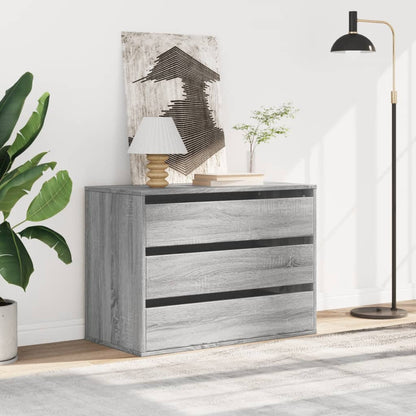 vidaXL Corner Chest of Drawers Grey Sonoma 80x41x58 cm Engineered Wood 3