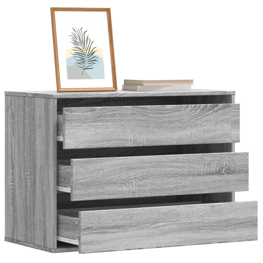 vidaXL Corner Chest of Drawers Grey Sonoma 80x41x58 cm Engineered Wood 1