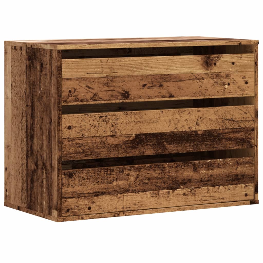 vidaXL Corner Chest of Drawers Old Wood 80x41x58 cm Engineered Wood 2