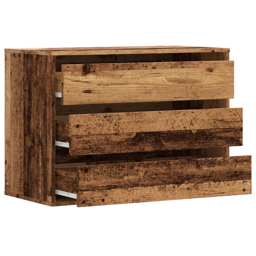 vidaXL Corner Chest of Drawers Old Wood 80x41x58 cm Engineered Wood 5