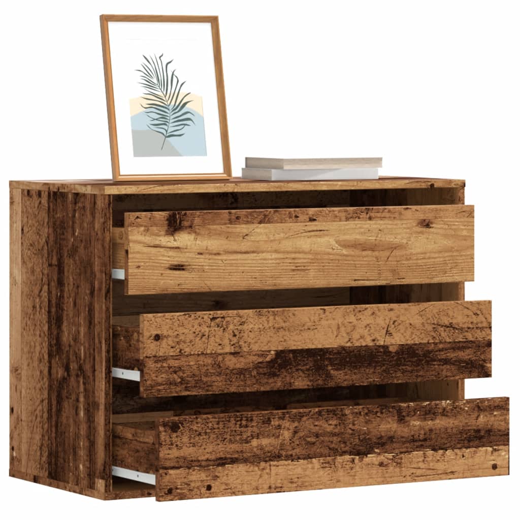 vidaXL Corner Chest of Drawers Old Wood 80x41x58 cm Engineered Wood 1