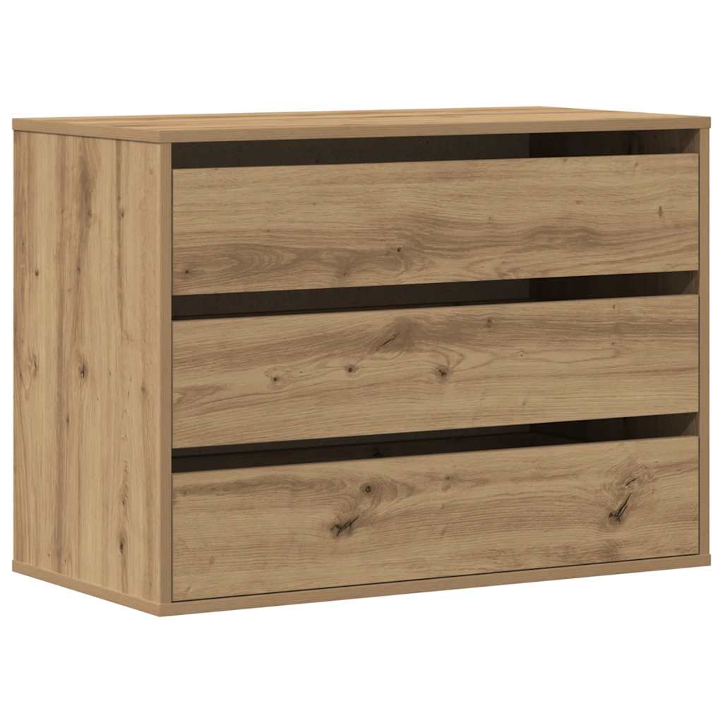 vidaXL Corner Chest of Drawers Artisian Oak 80x41x58 cm Engineered Wood 2