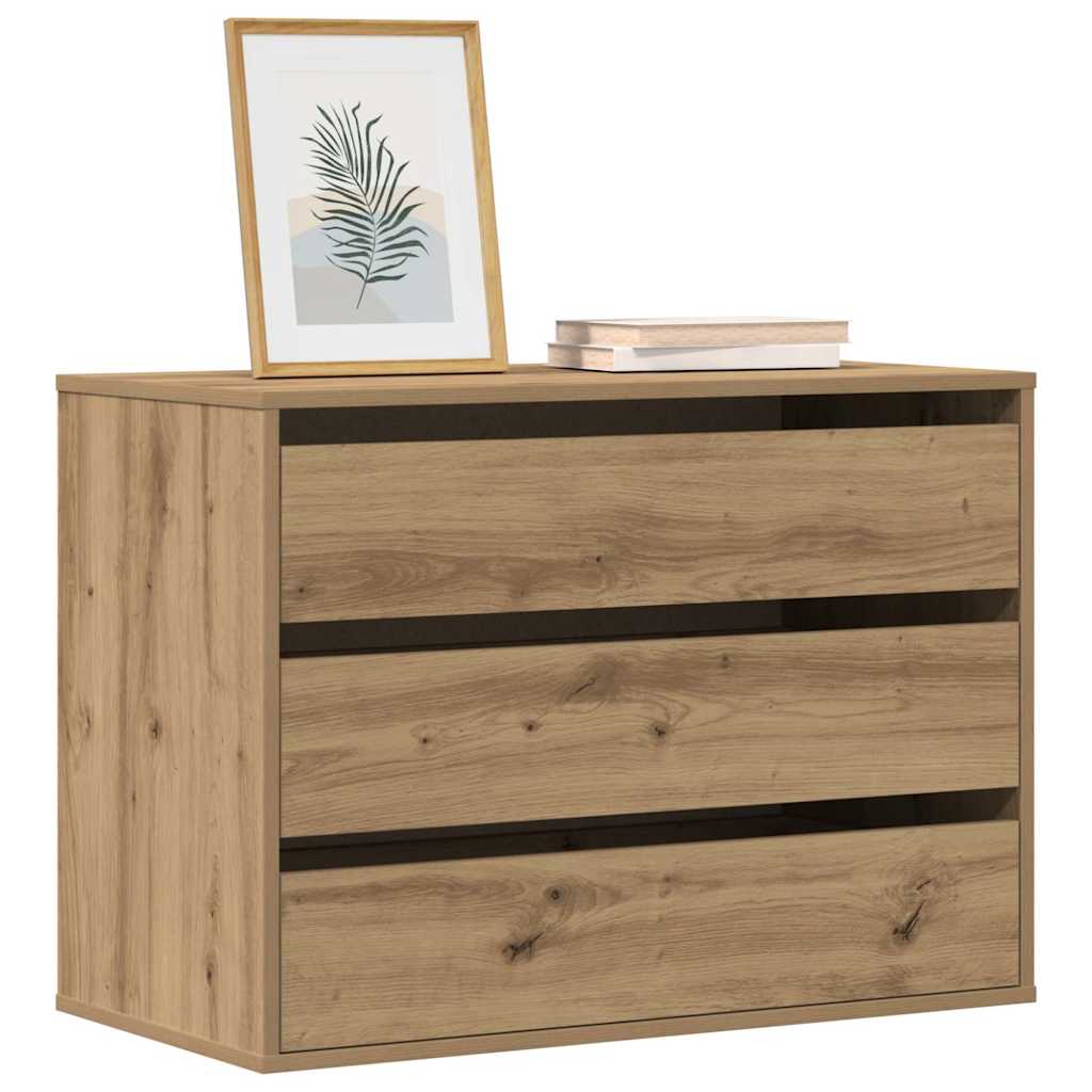 vidaXL Corner Chest of Drawers Artisian Oak 80x41x58 cm Engineered Wood 3