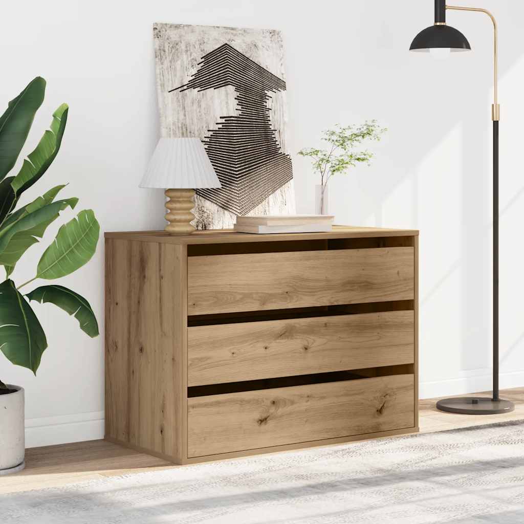 vidaXL Corner Chest of Drawers Artisian Oak 80x41x58 cm Engineered Wood 1
