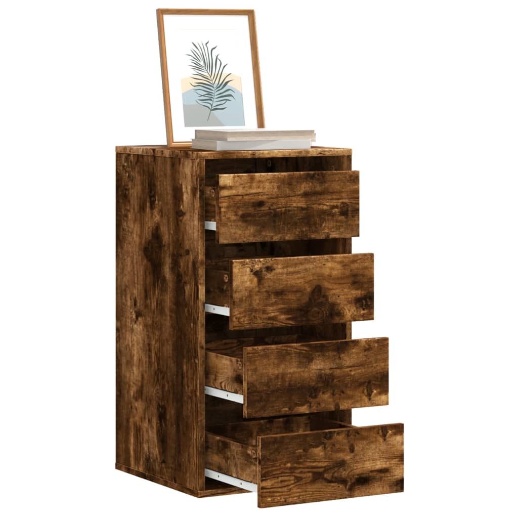 vidaXL Corner Chest of Drawers Smoked Oak 40x41x76 cm Engineered Wood 1