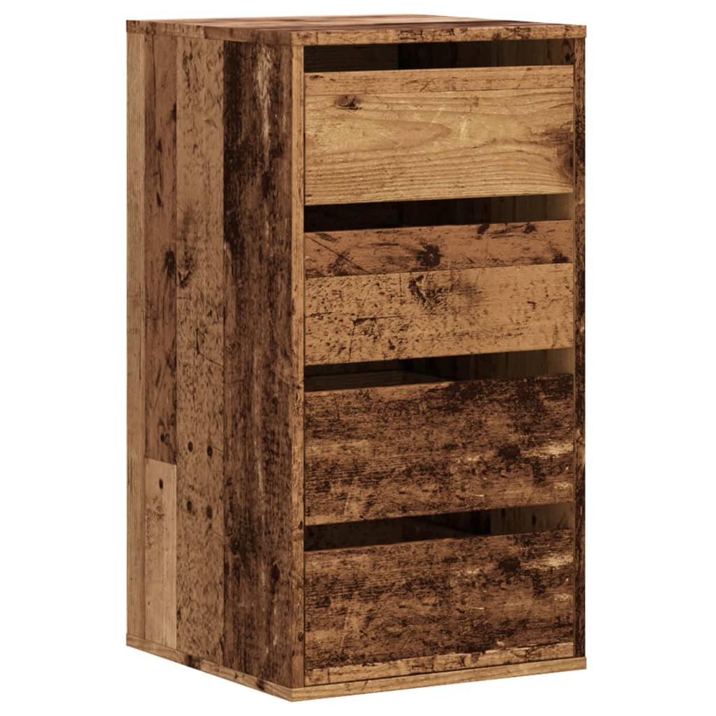 vidaXL Corner Chest of Drawers Old Wood 40x41x76 cm Engineered Wood 2