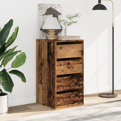 vidaXL Corner Chest of Drawers Old Wood 40x41x76 cm Engineered Wood 3