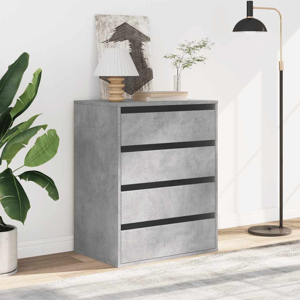 vidaXL Corner Chest of Drawers Concrete Grey 60x41x76 cm Engineered Wood 3