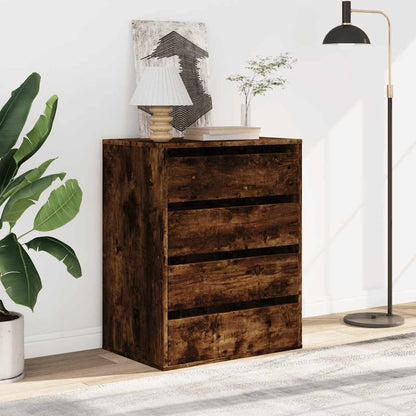 vidaXL Corner Chest of Drawers Smoked Oak 60x41x76 cm Engineered Wood 3