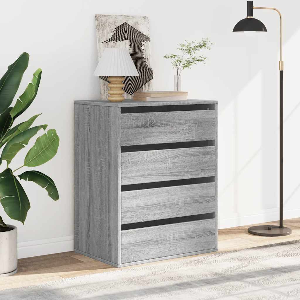 vidaXL Corner Chest of Drawers Grey Sonoma 60x41x76 cm Engineered Wood 3