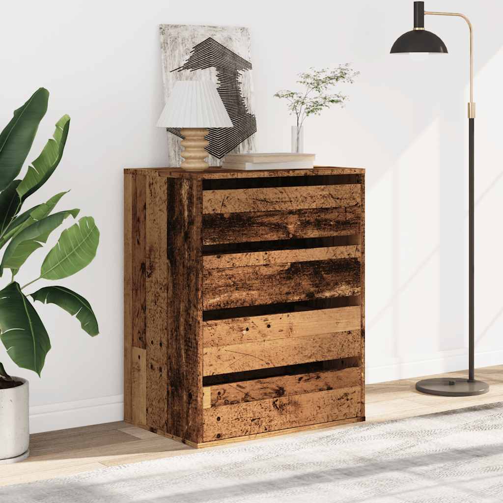 vidaXL Corner Chest of Drawers Old Wood 60x41x76 cm Engineered Wood 3