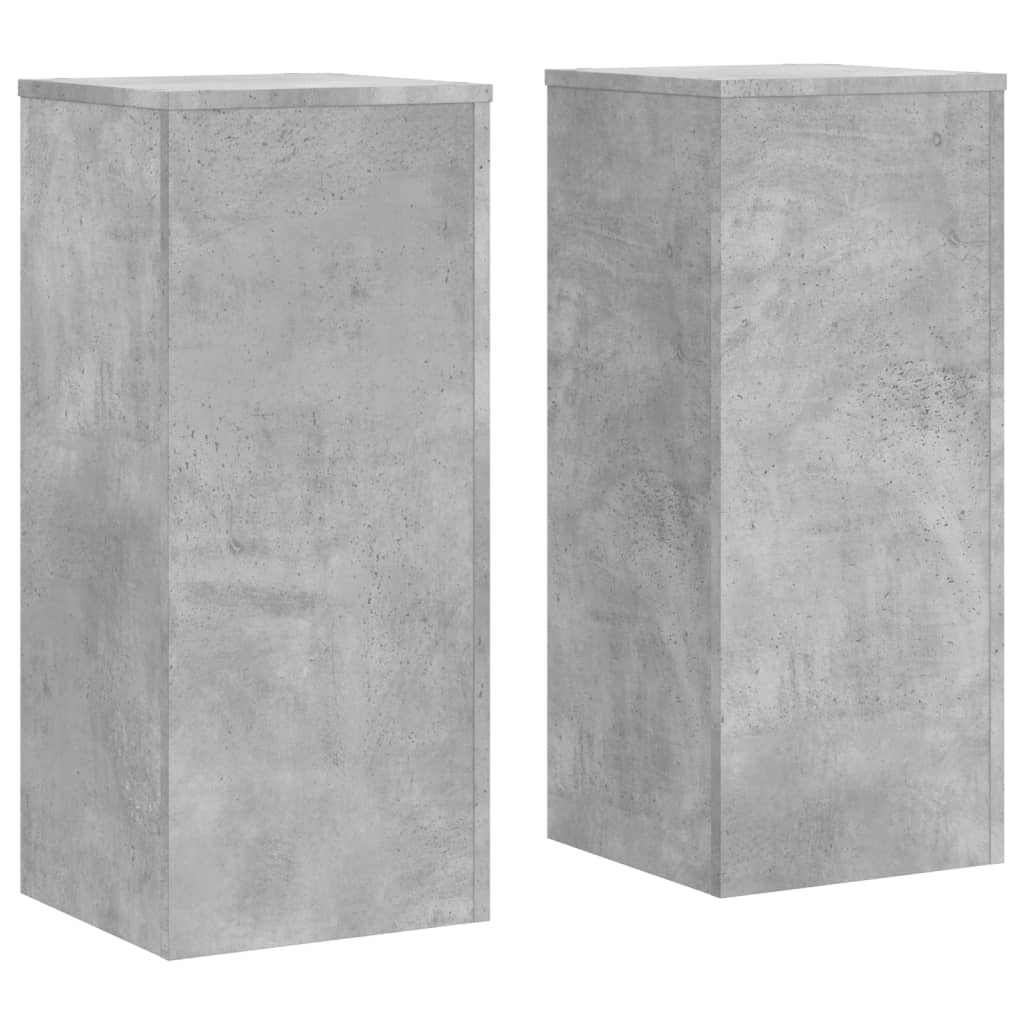 vidaXL Plant Stand 2 pcs Concrete Grey 30 x 30 x 70 cm Engineered Wood 2