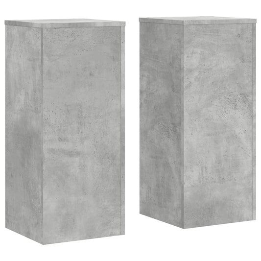 vidaXL Plant Stand 2 pcs Concrete Grey 30 x 30 x 70 cm Engineered Wood 2