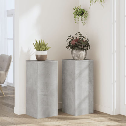 vidaXL Plant Stand 2 pcs Concrete Grey 30 x 30 x 70 cm Engineered Wood 1