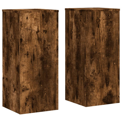 vidaXL Plant Stand 2 pcs Smoked Oak 30 x 30 x 70 cm Engineered Wood 2