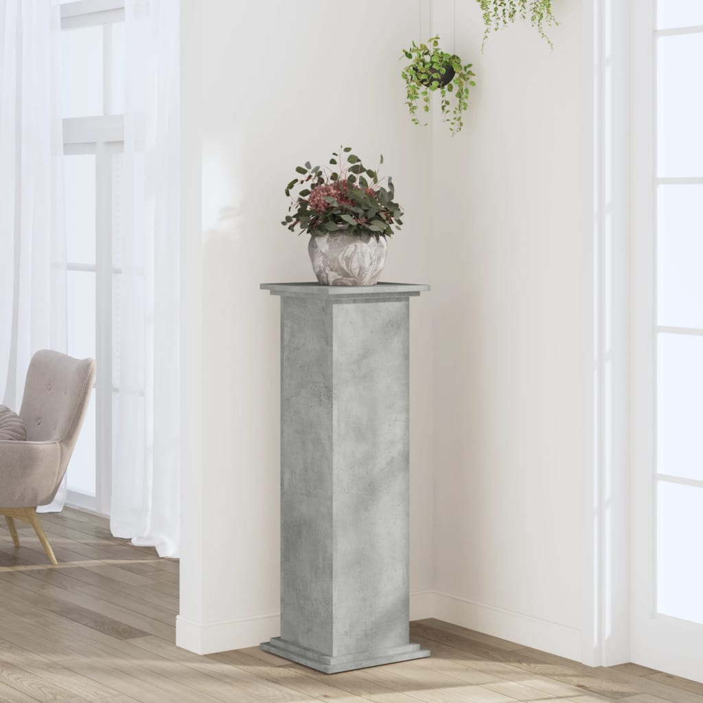 vidaXL Plant Stand Concrete Grey 33 x 33 x 100 cm Engineered wood 1
