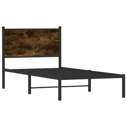 vidaXL Metal Bed Frame without Mattress Smoked Oak 80x200 cm 3