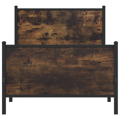 vidaXL Metal Bed Frame without Mattress Smoked Oak 90x190 cm Single 5