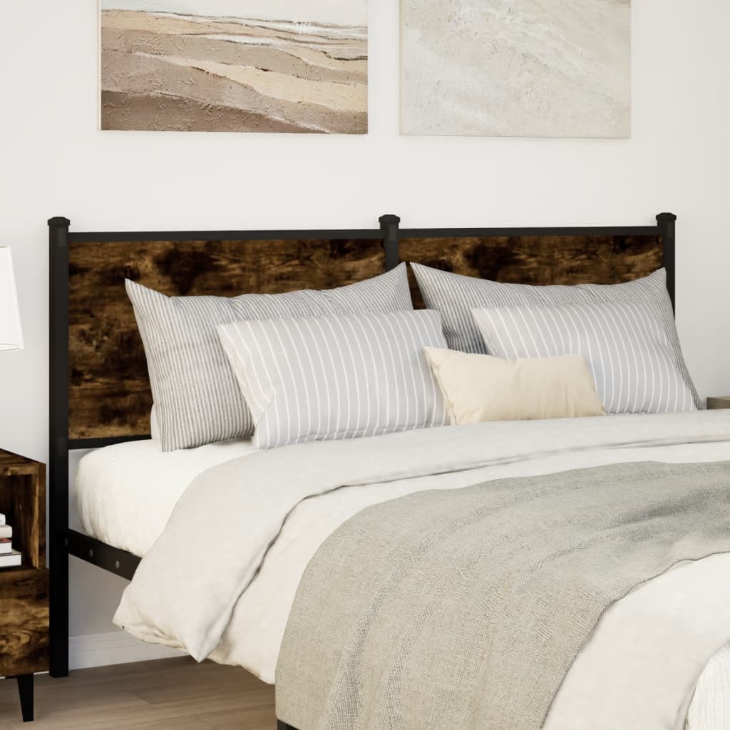 vidaXL Replace Headboard Smoked Oak 140 cm Engineered Wood and Steel 2