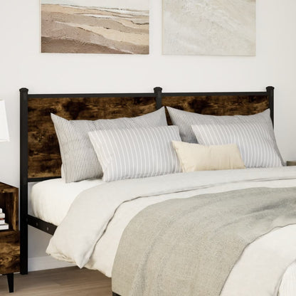 vidaXL Replace Headboard Smoked Oak 140 cm Engineered Wood and Steel 2