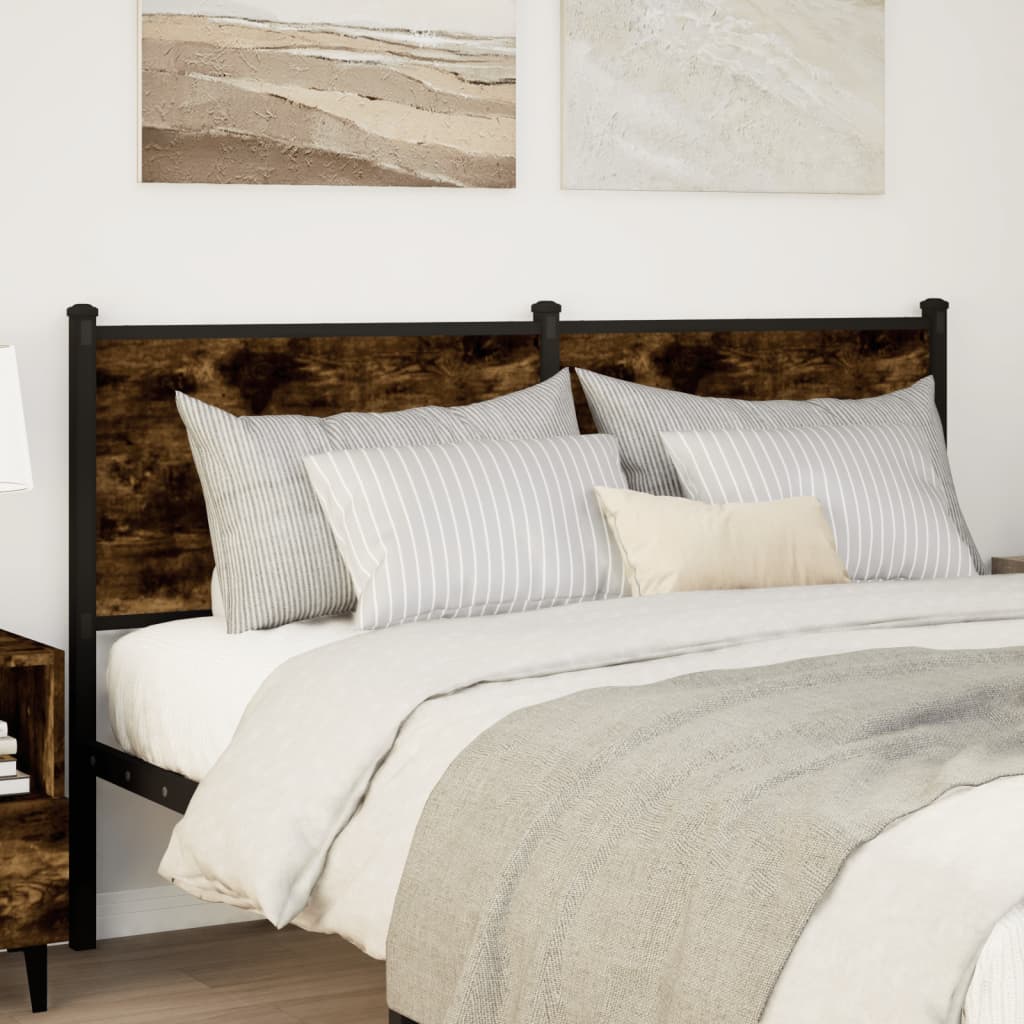 vidaXL Replace Headboard Smoked Oak 150 cm Engineered Wood and Steel 2