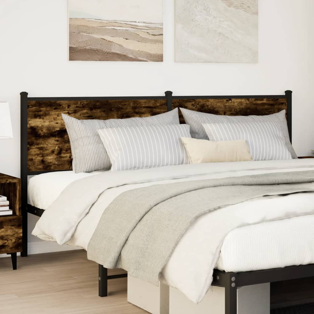 vidaXL Replace Headboard Smoked Oak 160 cm Engineered Wood and Steel 2