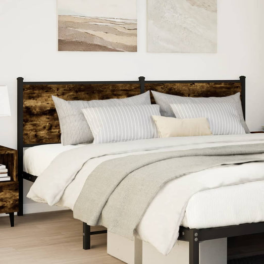 The smoked oak headboard fitted to a bed with pillows and blankets in a bedroom setting