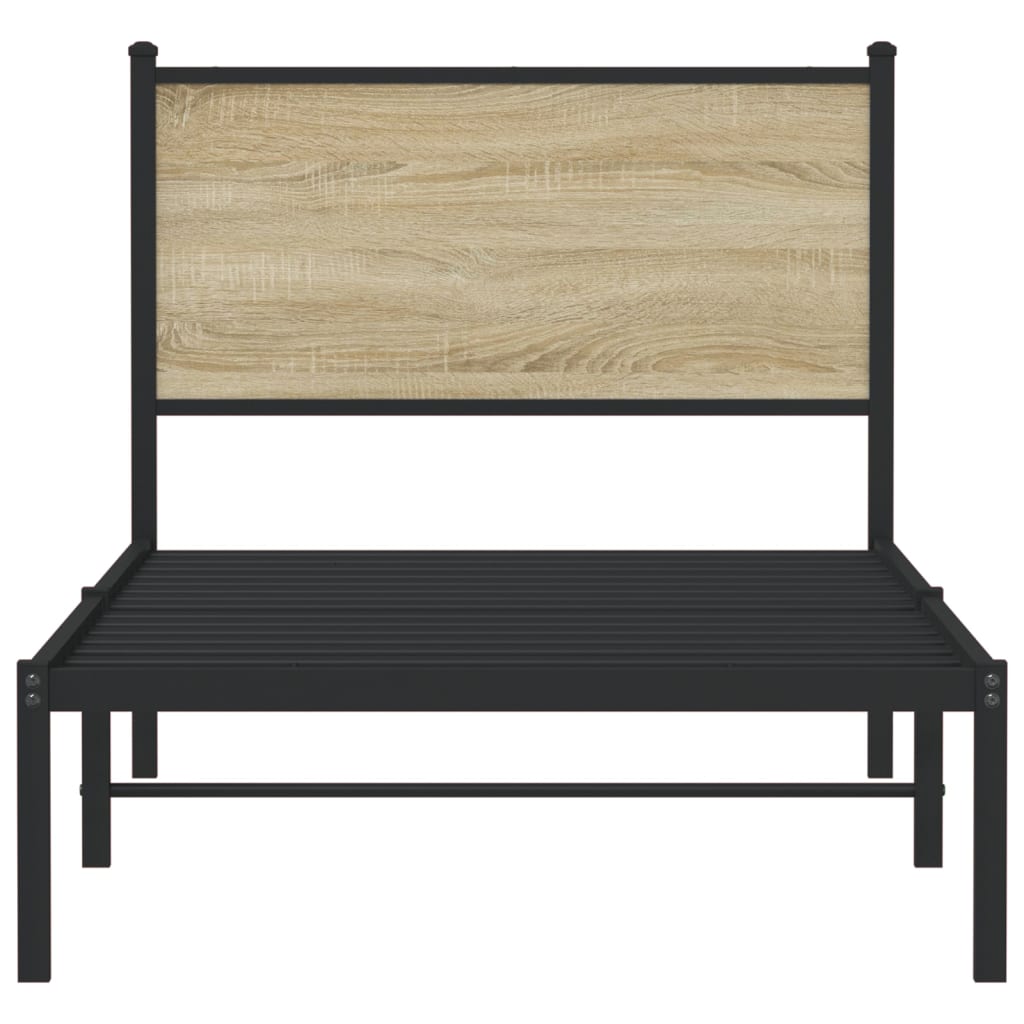 vidaXL Metal Bed Frame without Mattress Sonoma Oak 80x200 cm 5