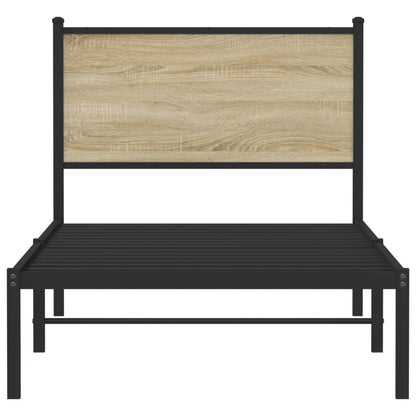 vidaXL Metal Bed Frame without Mattress Sonoma Oak 80x200 cm 5