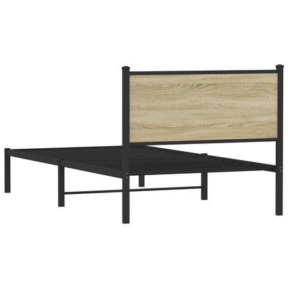 vidaXL Metal Bed Frame without Mattress Sonoma Oak 100x200 cm 5