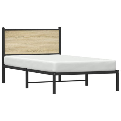 vidaXL Metal Bed Frame without Mattress Sonoma Oak 107x203 cm 4