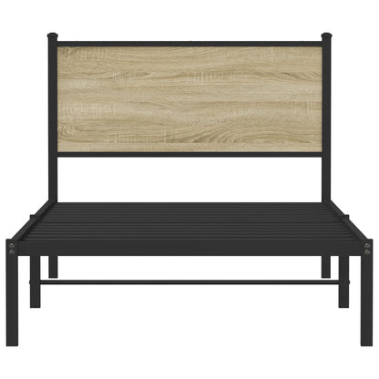 vidaXL Metal Bed Frame without Mattress Sonoma Oak 107x203 cm 5