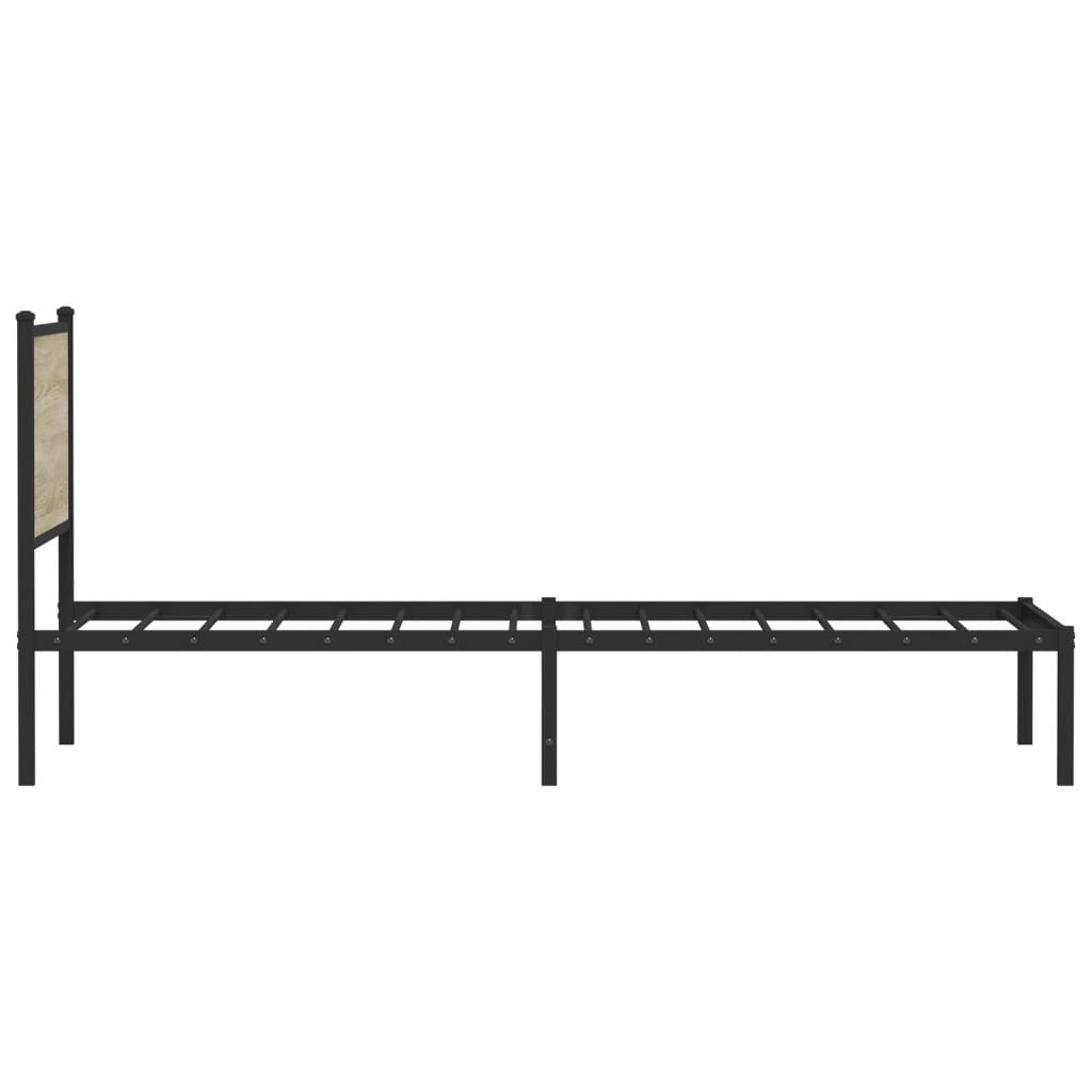 vidaXL Metal Bed Frame without Mattress Sonoma Oak 107x203 cm 6