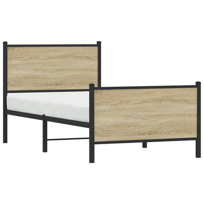 vidaXL Metal Bed Frame without Mattress Sonoma Oak 80x200 cm 4