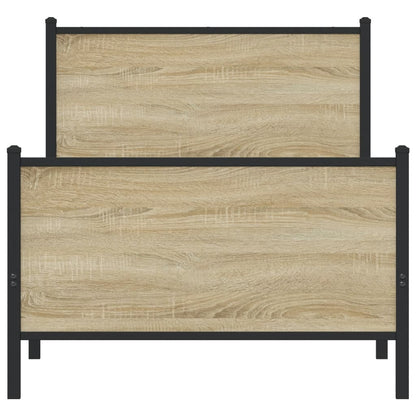 vidaXL Metal Bed Frame without Mattress Sonoma Oak 90x200 cm 5
