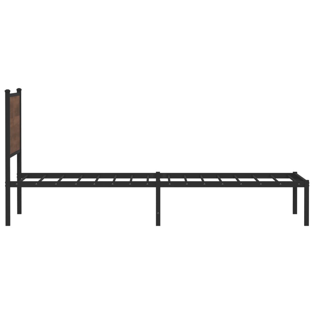 vidaXL Metal Bed Frame without Mattress Brown Oak 100x190 cm 6