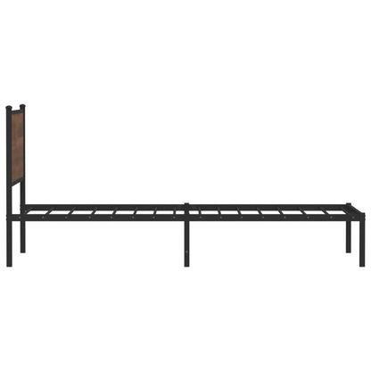 vidaXL Metal Bed Frame without Mattress Brown Oak 100x190 cm 6