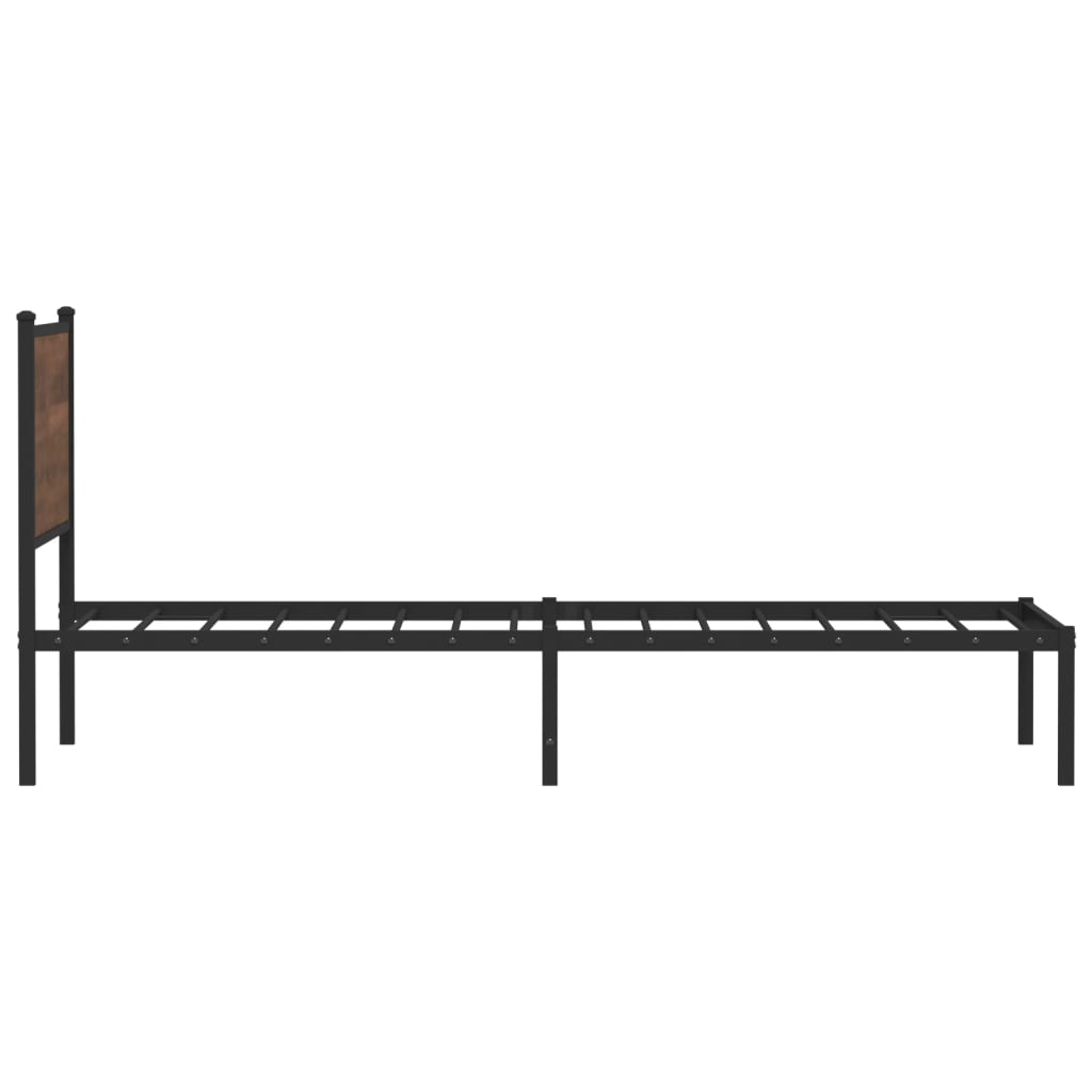 vidaXL Metal Bed Frame without Mattress Brown Oak 100x200 cm 6