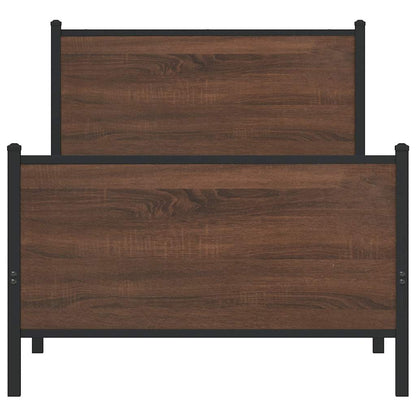 vidaXL Metal Bed Frame without Mattress Brown Oak 80x200 cm 5