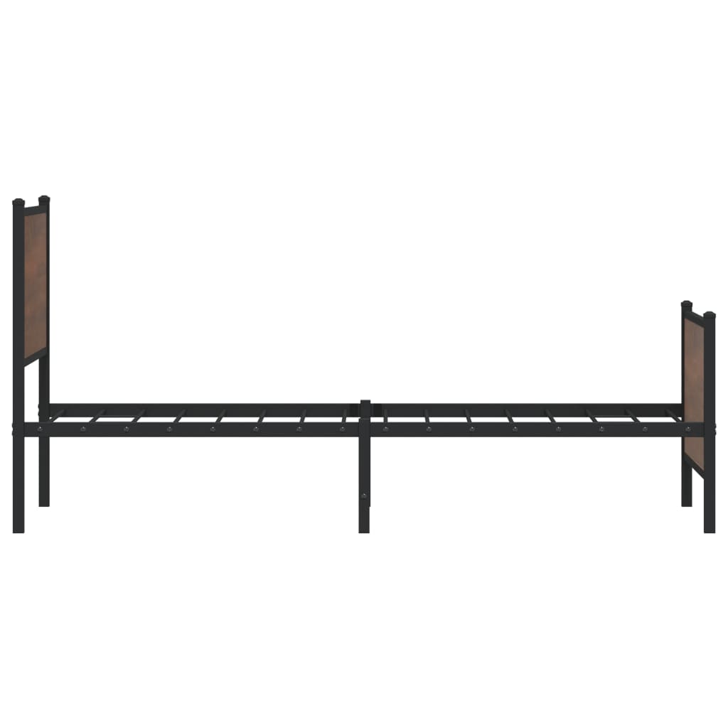 vidaXL Metal Bed Frame without Mattress Brown Oak 90x190 cm Single 6