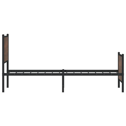 vidaXL Metal Bed Frame without Mattress Brown Oak 90x190 cm Single 6