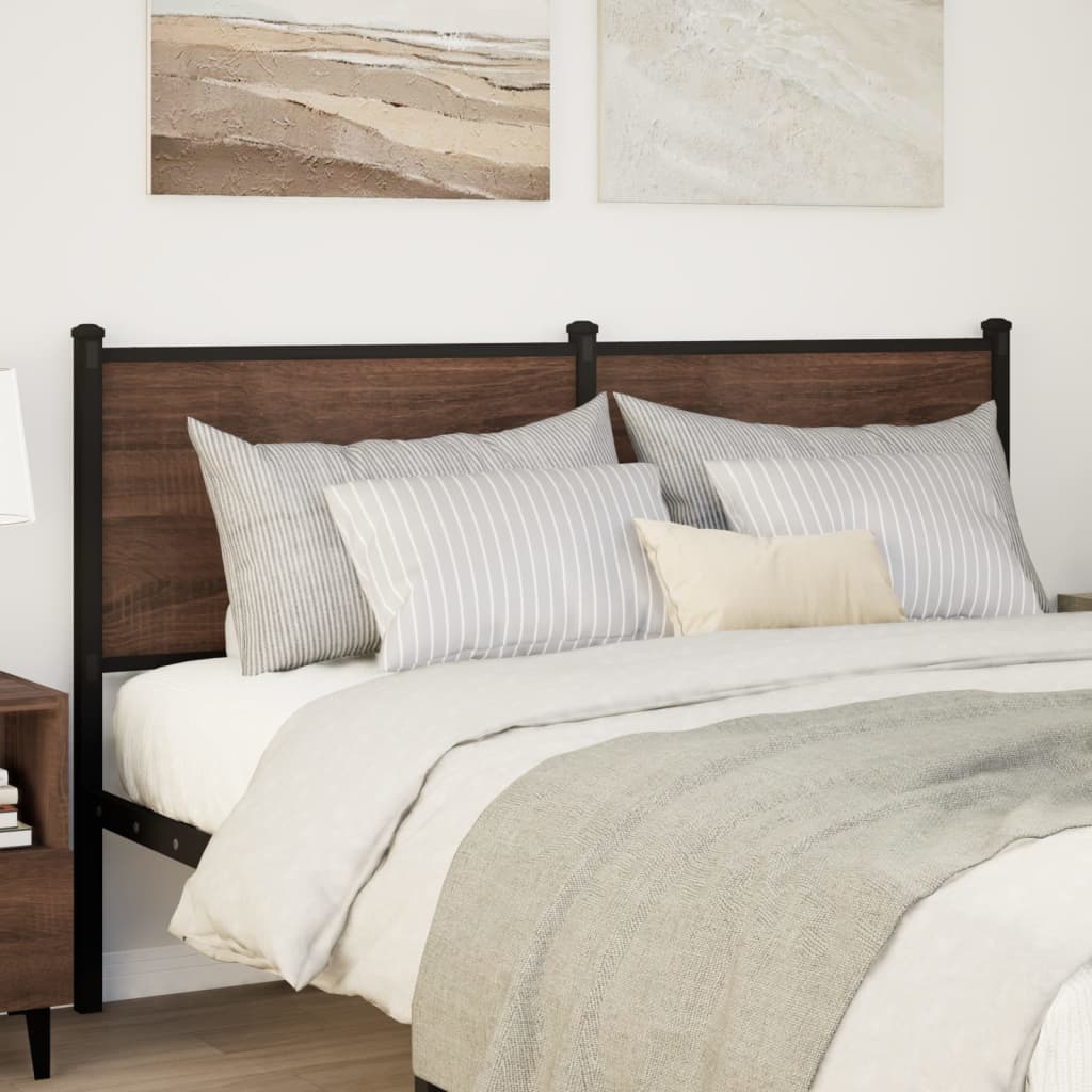vidaXL Replace Headboard Brown Oak 140 cm Engineered Wood and Steel 2
