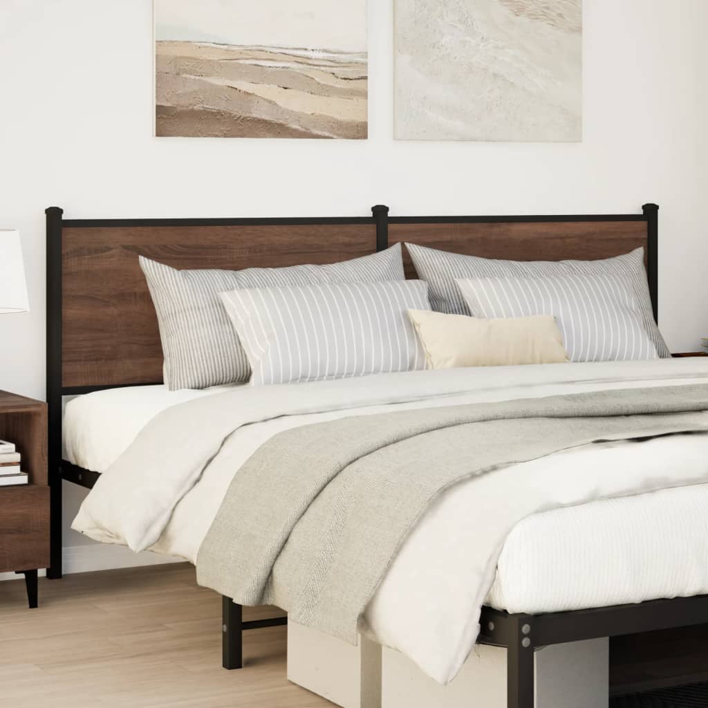vidaXL Replace Headboard Brown Oak 180 cm Engineered Wood and Steel 2
