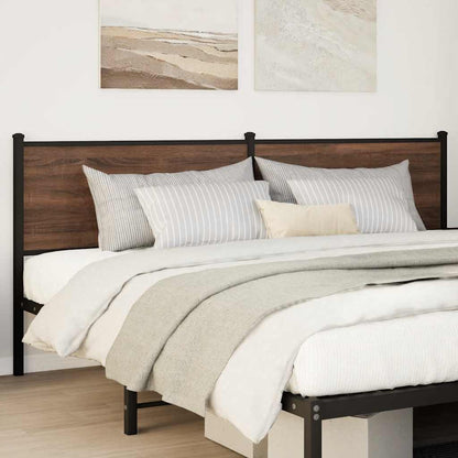 vidaXL Replace Headboard Brown Oak 190 cm Engineered Wood and Steel 2